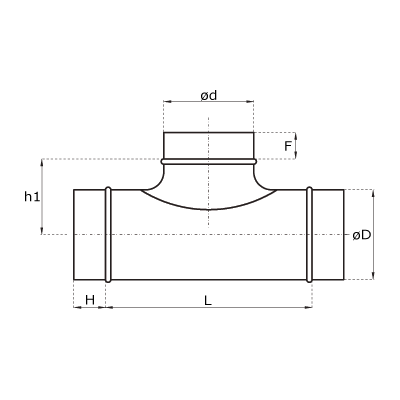 Trójnik symetryczny z odejściem tłoczonym TCPE/TCPL